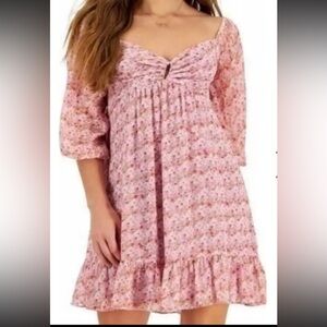 Taylor Paris Printed Chiffon Smocked Back Sheath Dress Women’s Size 12 Pink